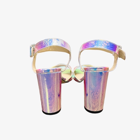 NEW Jon Josef Saffron lI Block Heel Metallic Sandal - Picture 5 of 6